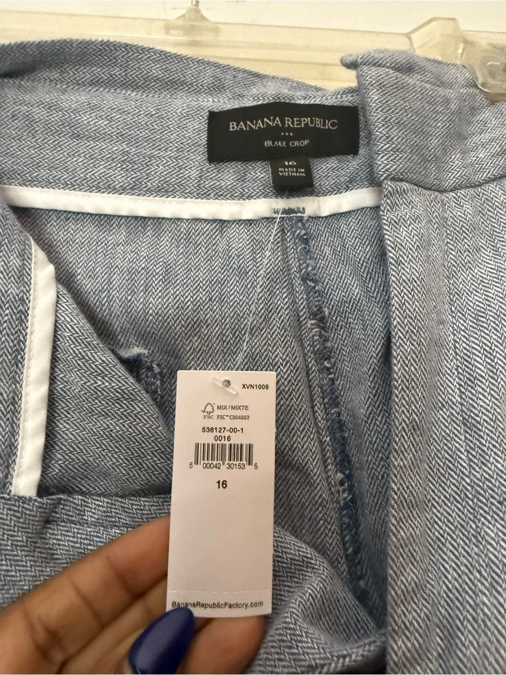 Banana Republic Light Blue Linen Wide-Leg Pants with Tie Waist